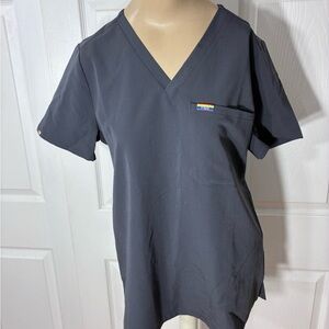 FIGS charcoal pride Catarina one pocket Scrub Top
